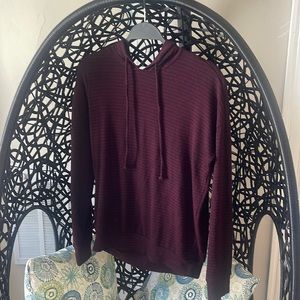 Lucky Brand Maroon/Black Striped Hooded Sweater